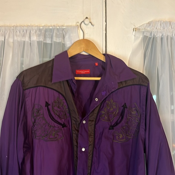 Christian Lacroix Western Embroidered Shirt Men’s Size 44/17.5” Neck Multi Color - Picture 4 of 11